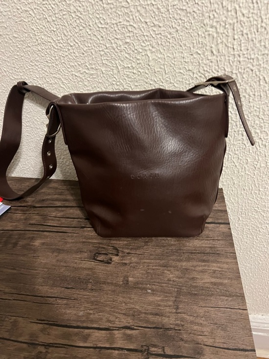 Coach Handbags - Coach Men's Dark Brown Leather Bucket Crossbody